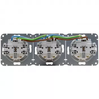 HEINRICH KOPP HK07 KombiQuick 3-voudig inbouw stopcontact, horizontaal, zuiverwit 133329009