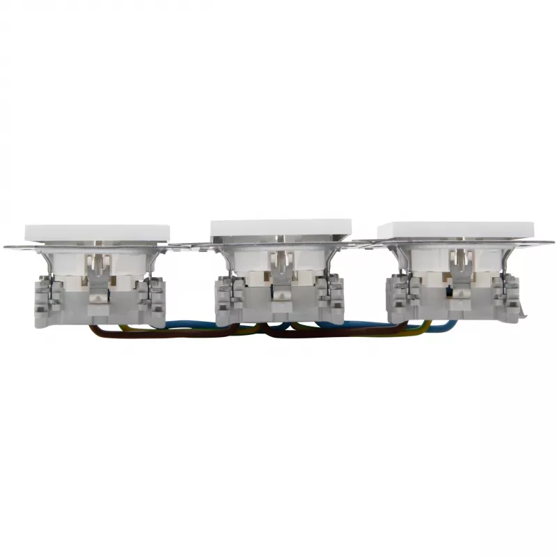 HEINRICH KOPP HK07 KombiQuick 3-voudig inbouw stopcontact, horizontaal, zuiverwit 133329009