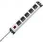HEINRICH KOPP 5-voudig stekkerdoos met schakelaar, grijs/zwart, 1,4 m kabel 226620015