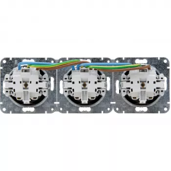 HEINRICH KOPP HK07 KombiQuick 3-voudig horizontale Schuko-stopcontact inzet antraciet 133315008