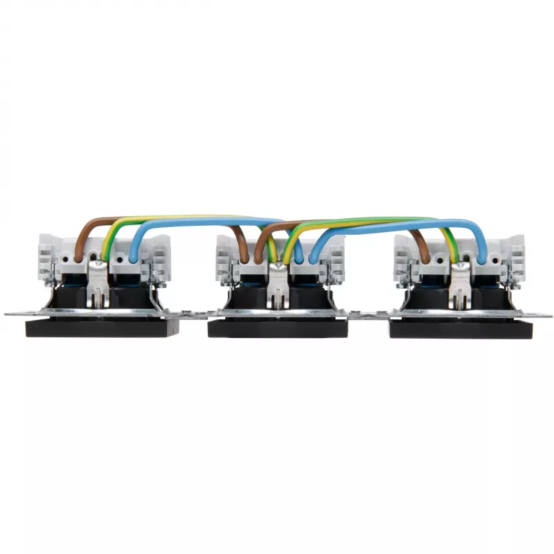 HEINRICH KOPP HK07 KombiQuick 3-voudig horizontale Schuko-stopcontact inzet antraciet 133315008