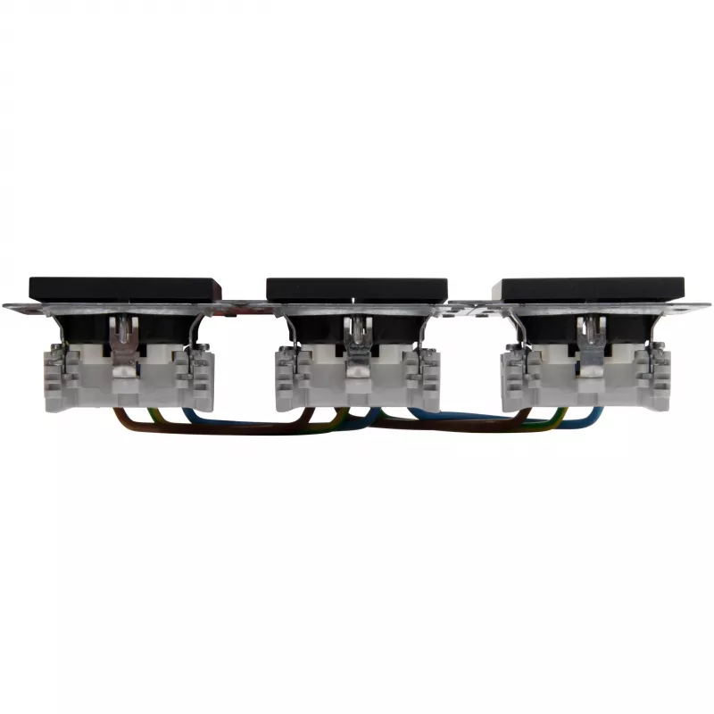 HEINRICH KOPP HK07 KombiQuick 3-voudig horizontale Schuko-stopcontact inzet antraciet 133315008