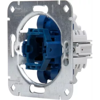 HEINRICH KOPP inbouw drukschakelaar, wisselcontact, 250V 10AX, met glimlamp en nuldraadklem, aluminium 508700004