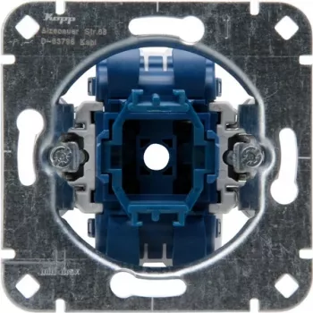 HEINRICH KOPP inbouw drukschakelaar, wisselcontact, 250V 10AX, met glimlamp en nuldraadklem, aluminium 508700004