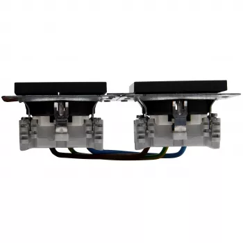 HEINRICH KOPP HK07 KombiQuick 2-voudige horizontale contactdoos met randaarde, antraciet 133715000