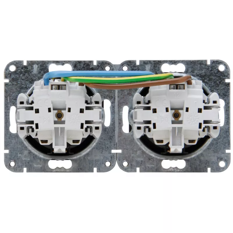HEINRICH KOPP HK07 KombiQuick 2-voudige horizontale contactdoos met randaarde, antraciet 133715000