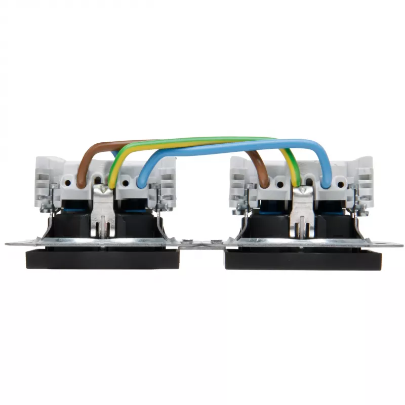 HEINRICH KOPP HK07 KombiQuick 2-voudige horizontale contactdoos met randaarde, antraciet 133715000