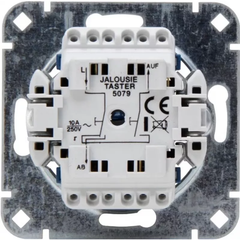 HEINRICH KOPP 507900009 Inbouw jaloezie-/rolluikschakelaar, 250V, 10AX, IP20, aluminium