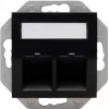 HEINRICH KOPP HK07 Keystone wandplaat met afdekking, IP44, 2-poorts, zwart 953850004
