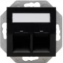 HEINRICH KOPP HK07 Keystone wandplaat met afdekking, IP44, 2-poorts, zwart 953850004
