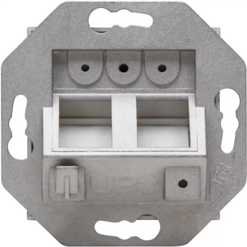 HEINRICH KOPP HK07 Keystone wandplaat met afdekking, IP44, 2-poorts, zwart 953850004