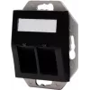 HEINRICH KOPP HK07 Keystone wandplaat met afdekking, IP44, 2-poorts, zwart 953850004