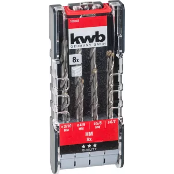 kwb 109145 Carbide steen-spiraalboor-set, 8-delig, 3-10 mm