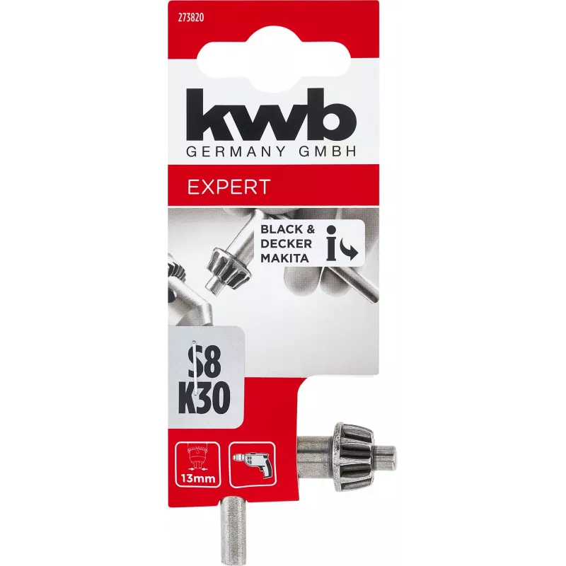 KWB boorkopsleutel voor tandkransboorhouder, JACOBS-vertanding, S8 K30, 273820