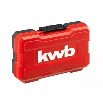 kwb 109010 bit-set, 39-delig, S2-staal-bits, 1/4 inch zeskantschacht, magnetische snelwisselhouder, kleurgecodeerd