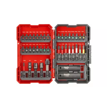 kwb 109010 bit-set, 39-delig, S2-staal-bits, 1/4 inch zeskantschacht, magnetische snelwisselhouder, kleurgecodeerd
