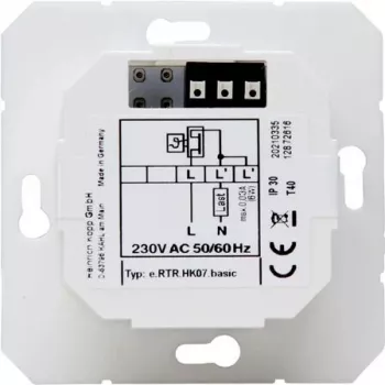 HEINRICH KOPP HK07 Basic elektronische ruimtethermostaat, 230V, 50Hz, 0°C tot 40°C, IP20, zuiver wit 296529003