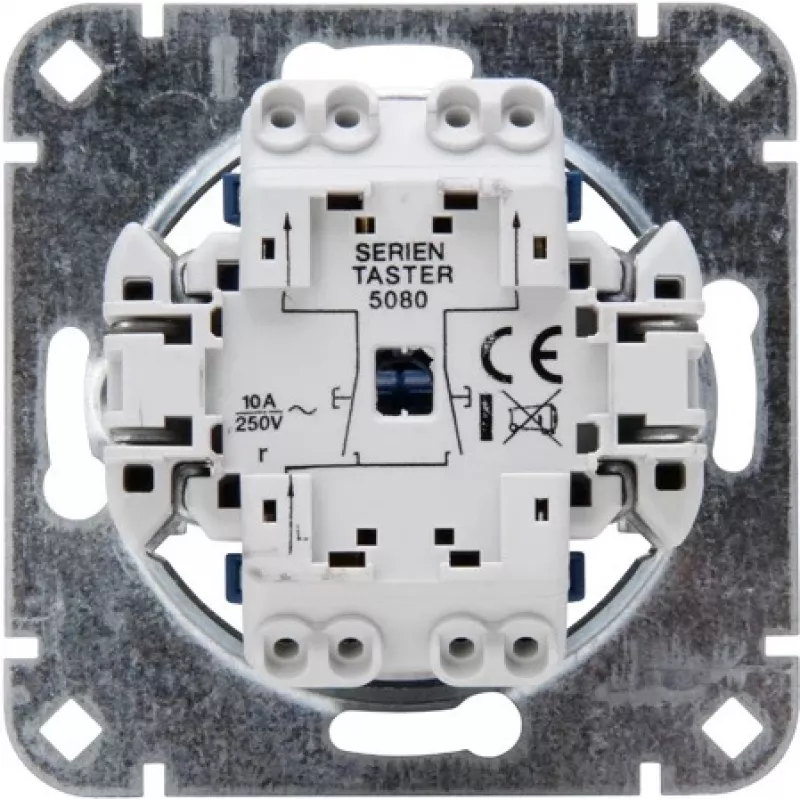 HEINRICH KOPP 508000003 inbouw-serietaster-inzetstuk, 250V, 10AX, IP20, aluminium