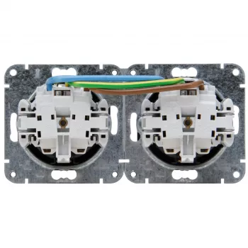 HEINRICH KOPP HK07 KombiQuick 2-voudig horizontaal inbouw-stopcontact met kinderveiligheid, zwart 133850006