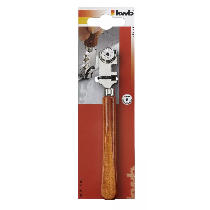 kwb 177100 Hardmetaal glassnijder met houten handgreep, 185 mm