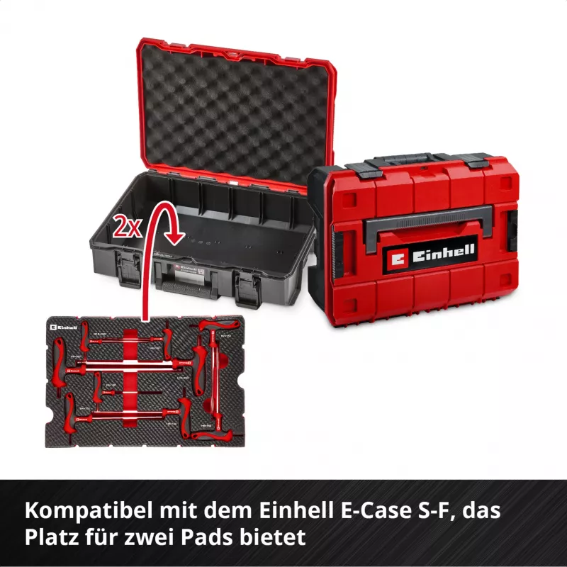 Einhell 370526 9-delige kofferinzet-set voor E-Case, rood/zwart