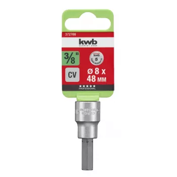 kwb 372708 Buitenzeskant-dopsleutel-bitinzet 8 mm 3/8 inch aandrijving