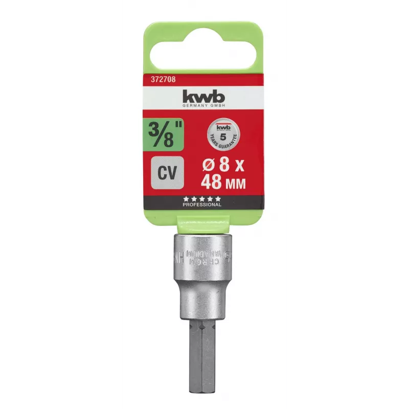 kwb 372708 Buitenzeskant-dopsleutel-bitinzet 8 mm 3/8 inch aandrijving