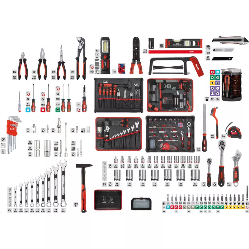 kwb 370680 68-delige gereedschapskofferset met handgereedschap