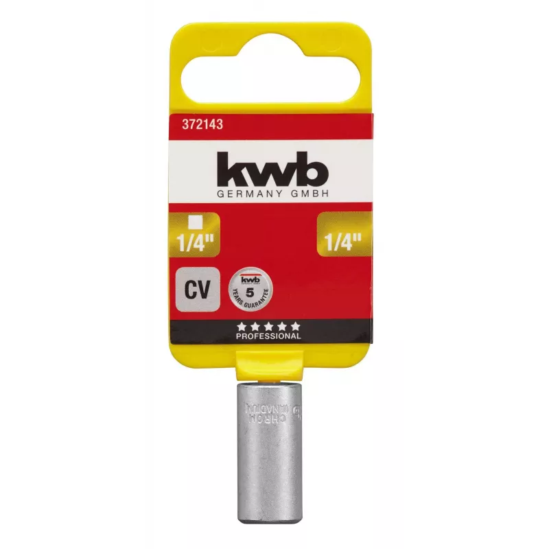 kwb 372143 dopsleutel-adapter 1/2 inch naar 3/8 inch chroom-vanadiumstaal