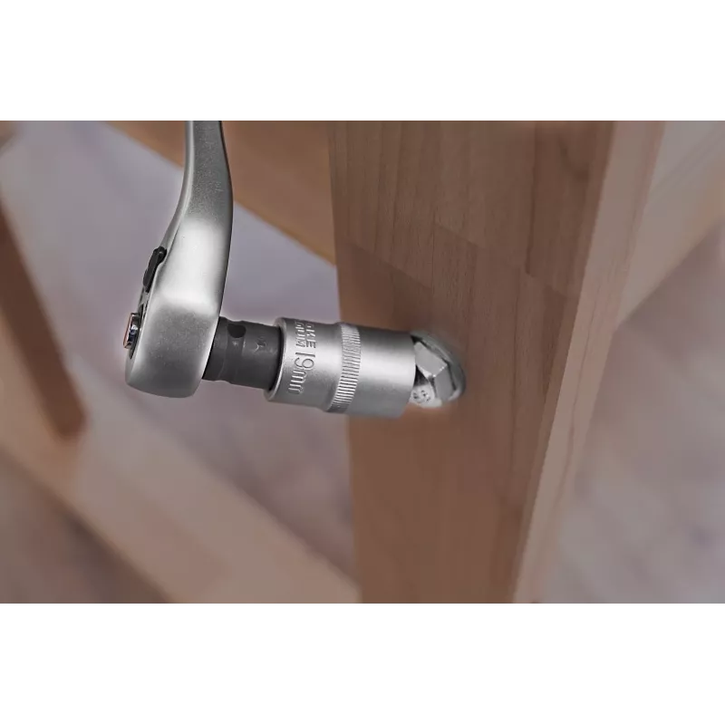 KWB 371600 dopsleuteladapter 1/4 inch zeskant naar 1/2 inch vierkantaandrijving chroom-vanadium