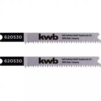 kwb 620530 bi-metaal decoupeerzaagbladen voor laminaat en hout, T-schacht, 2-pack