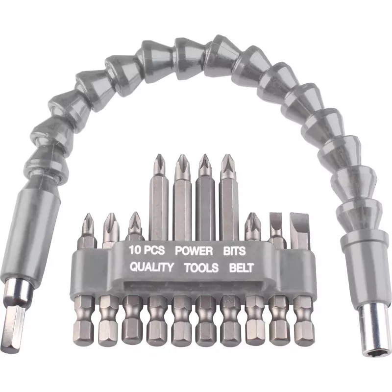kwb 113990 11-delige bit-set met magnetische snelwissel-bithouder, S2-staal, 25 mm, PH/PZ/TX/SL