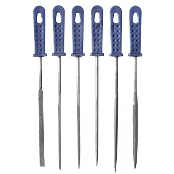 kwb 926000 precisie-sleutelvijlenset, 6-delig (160 mm, koolstofstaal, ergonomische grepen)