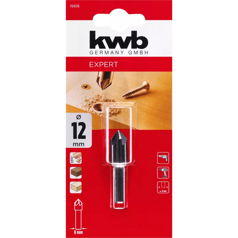 KWB kegelverzinker HSS 5-snijvlakken 12 mm DIN 335 C 704310