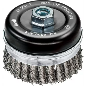 KWB AGGRESSO-FLEX® komstaalborstel, gevlochten, gegolfd HSS-staaldraad, 75 mm, M14-schroefdraad, voor haakse slijper, 1 stuk (719226)
