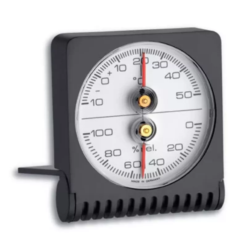 TFA Dostmann 45.2018 analoge ronde thermometer, Ø63 mm, -20 tot +50 °C, wit/zilver 7601