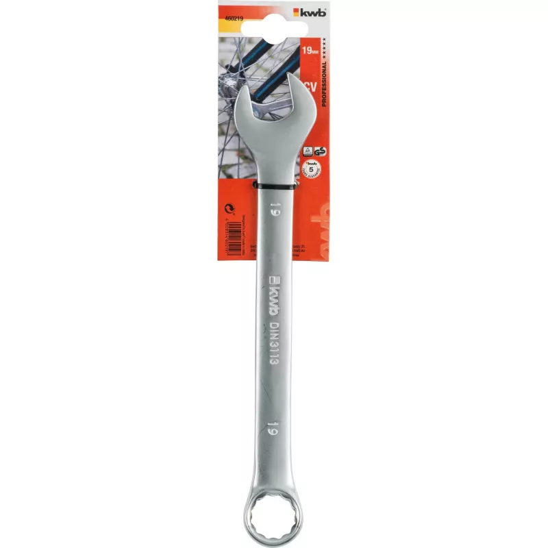 kwb 460219 Ring-steeksleutel 19 mm chroom-vanadiumstaal DIN 3113