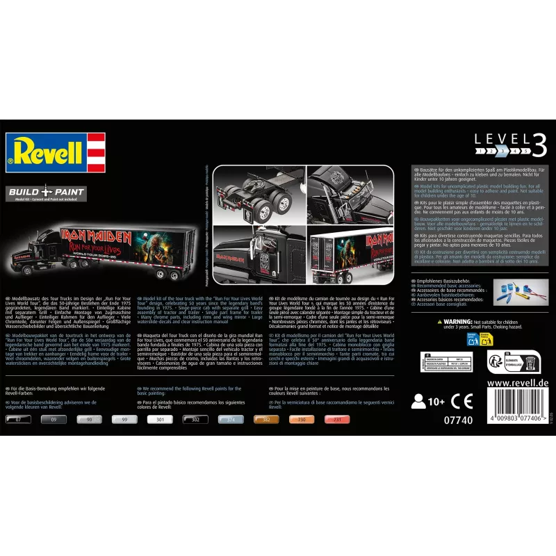 Revell 07740 Tour Truck “Iron Maiden”, bouwpakket 1:32, level 3, 102 onderdelen