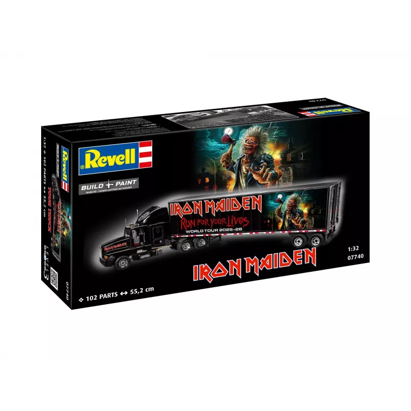 Revell 07740 Tour Truck “Iron Maiden”, bouwpakket 1:32, level 3, 102 onderdelen