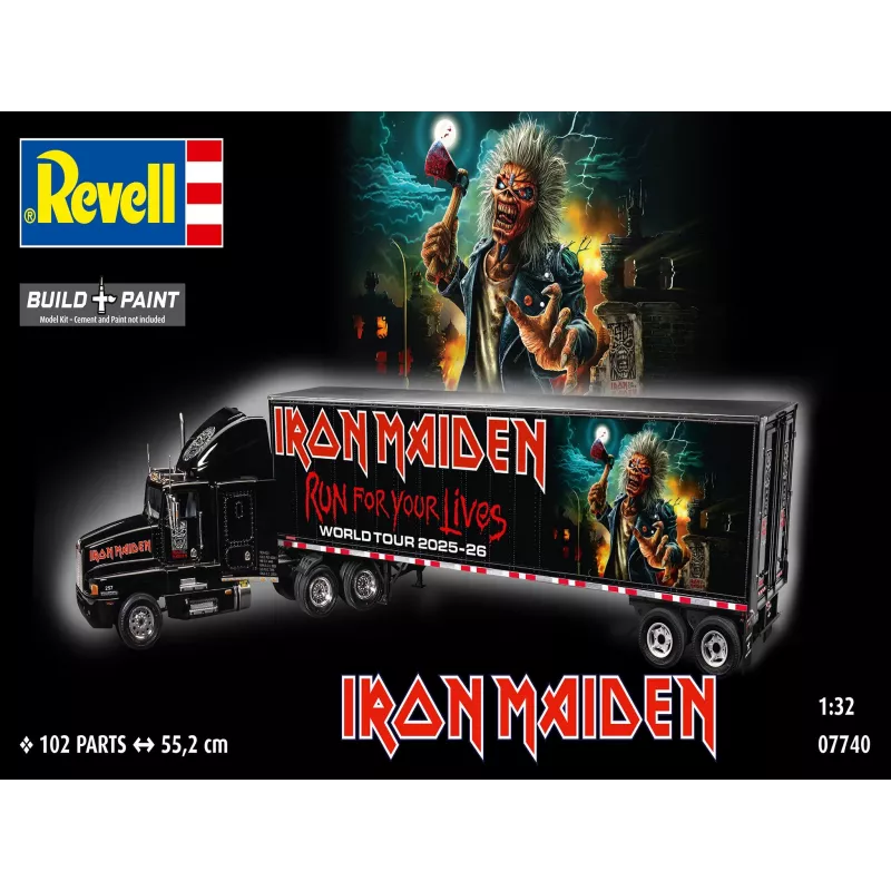 Revell 07740 Tour Truck “Iron Maiden”, bouwpakket 1:32, level 3, 102 onderdelen