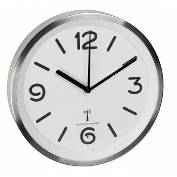 TFA Dostmann 60.3535.02 radiowandklok rond zilver - wit