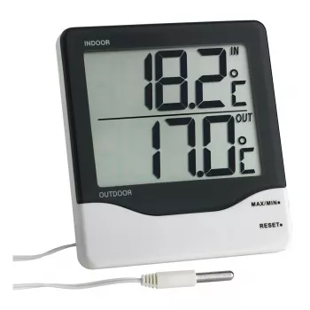 TFA Dostmann kabelthermometer zwart-wit (30.1011.K)