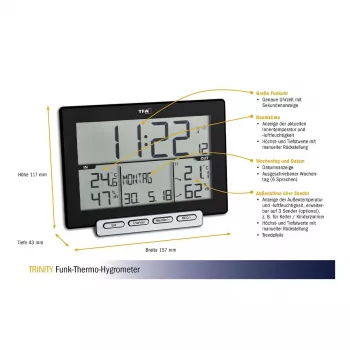 TFA Dostmann 30.3058.01 Trinity draadloze thermo-hygrometer