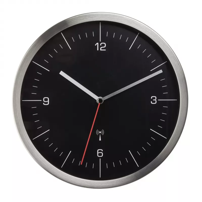 TFA Dostmann draadloze wandklok 245 mm RVS met slepende secondewijzer 60.3544.01