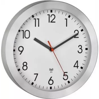TFA Dostmann 60.3546.02 draadloze wandklok 25 cm geborsteld aluminium
