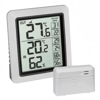 TFA Dostmann INFO draadloze binnen-/buitenthermometer zwart-grijs 30.3065.02
