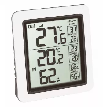 TFA Dostmann INFO draadloze binnen-/buitenthermometer zwart-grijs 30.3065.02