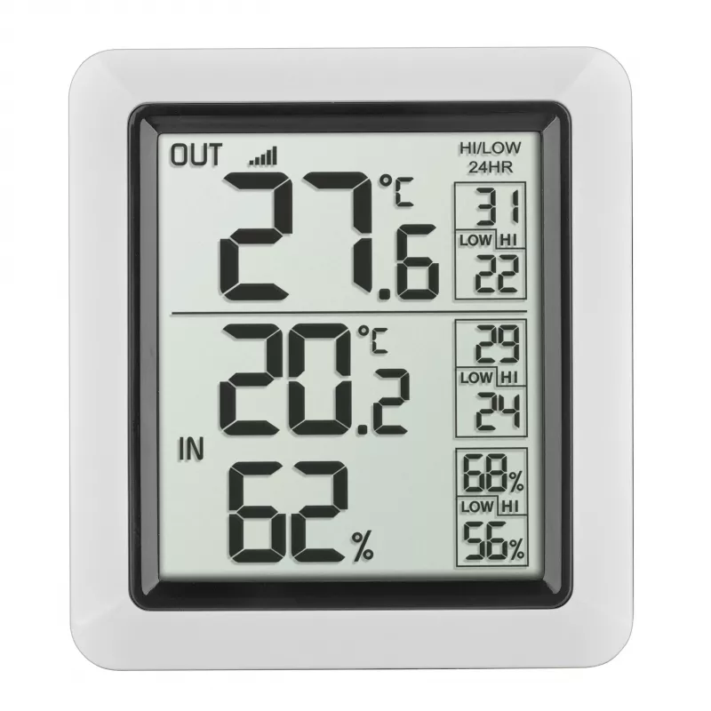 TFA Dostmann INFO draadloze binnen-/buitenthermometer zwart-grijs 30.3065.02