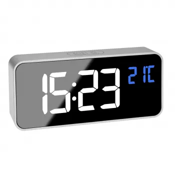 TFA Dostmann 60.2032.54 quartzwekker zilver met dual-alarm