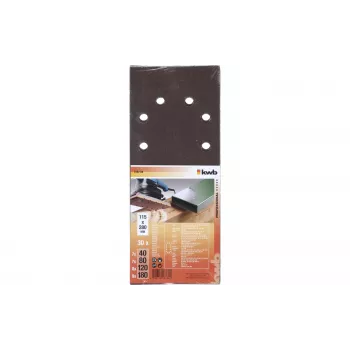 KWB 818788 schuurpapierbladen gemengde korrels P60 P80 P120 P180 280x115 mm 30 stuks